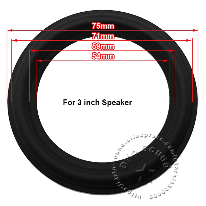 Black rubber edge ring woofer for 3 inch speakers woofer repair surround and surround circle replacement parts