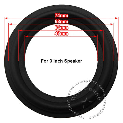 Black rubber edge ring woofer surround circle replacement designed for 3 inch speaker woofer repair surround parts
