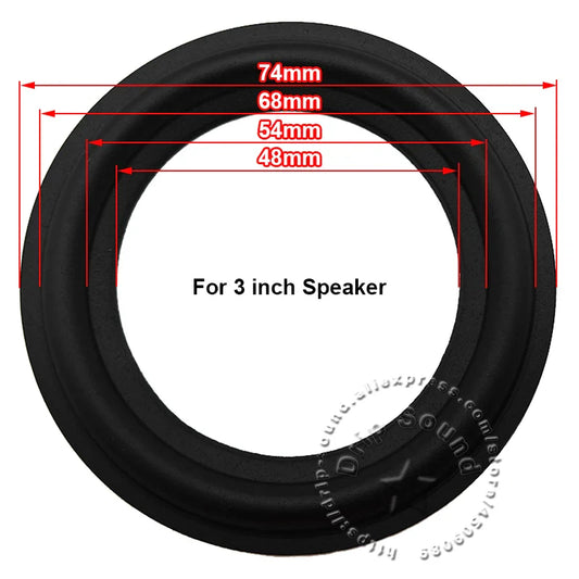 Black rubber edge ring woofer surround circle replacement designed for 3 inch speaker woofer repair surround parts