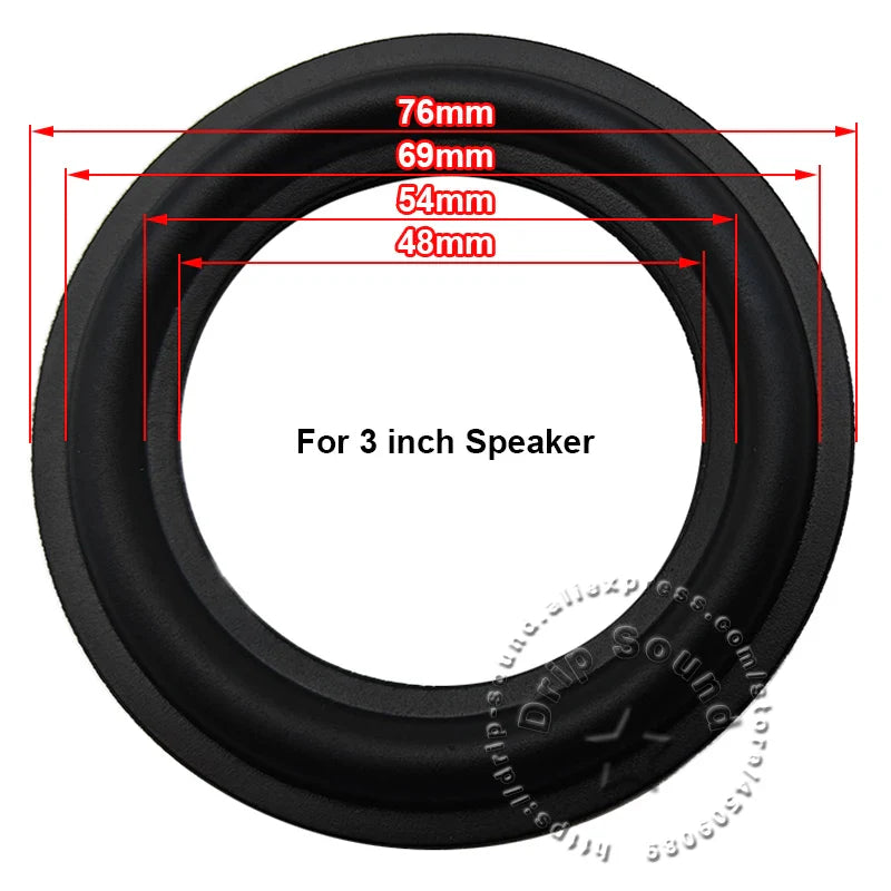 Black rubber edge ring woofer surround circle replacement designed for 3 inch speaker woofer repair surround