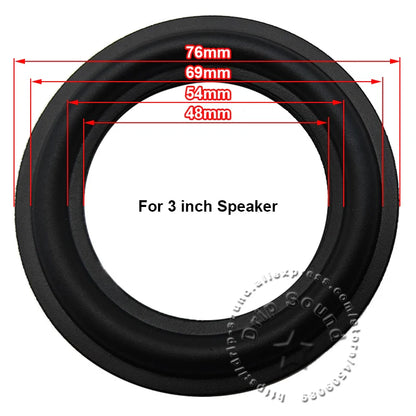 Black rubber edge ring woofer surround circle replacement designed for 3 inch speaker woofer repair surround