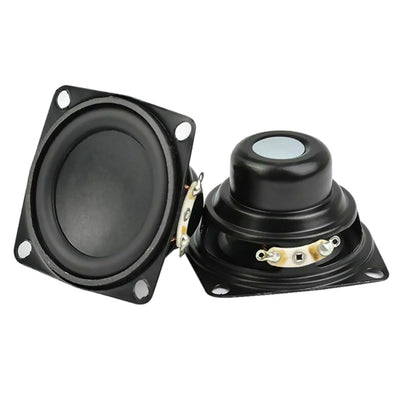 Black square full range speaker drivers with matte finish and metallic terminals for jbl charge 3 amplifier use