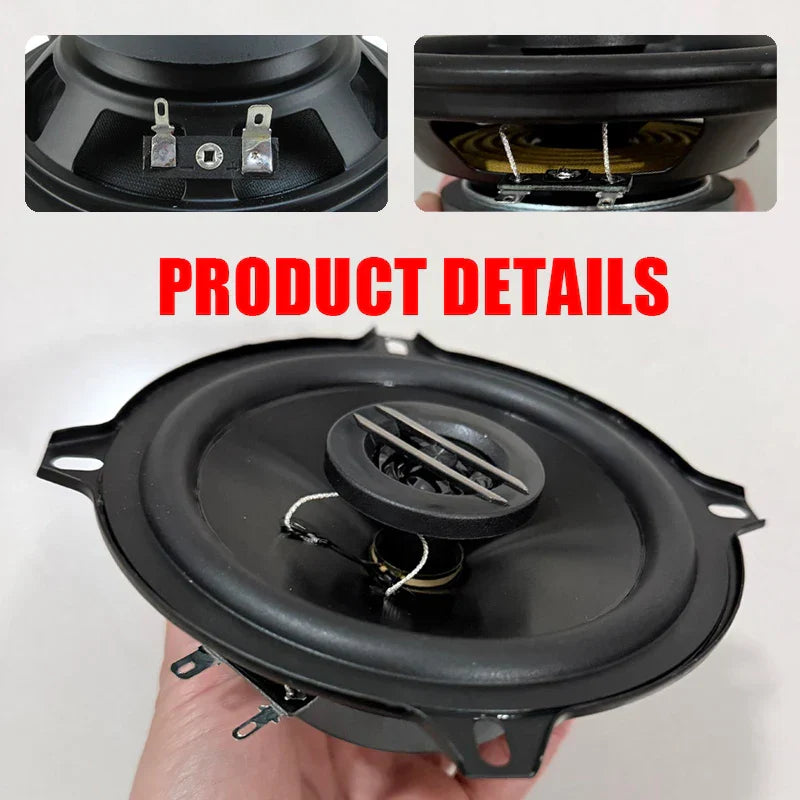 Black 5 inch hifi coaxial speaker with metal mounting brackets for car subwoofer 280w car audio system
