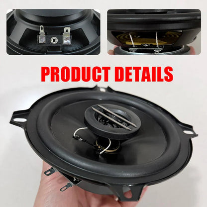 Black 5 inch hifi coaxial speaker with metal mounting brackets for subwoofer 280w car audio system use