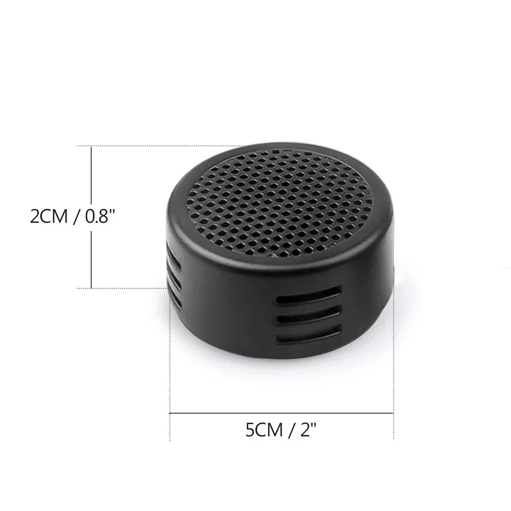 Black cylindrical 2pcs 500w tweeter speaker with perforated top and side vents for door auto audio subwoofer modification