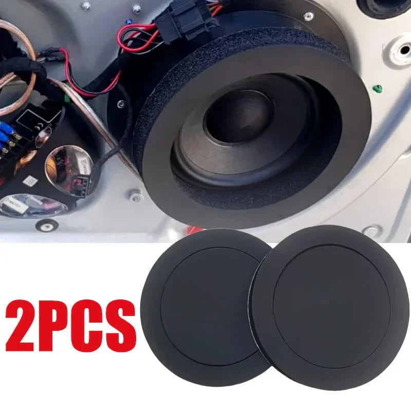 Black circular 6.5 inch universal car door soundproof cotton speaker bass ring foam pads with matte finish and concentric rings