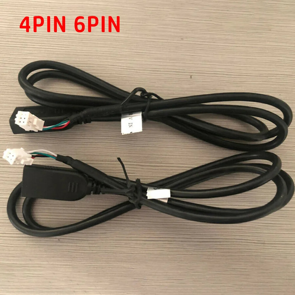 Black coiled car usb cable adapters with 4-pin and 6-pin white plastic connectors for car radio stereo usb extension cable