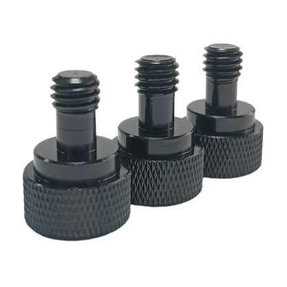 Black textured knurled adjustment knobs with threaded shafts for drum microphone clamp shockproof stand clip screws