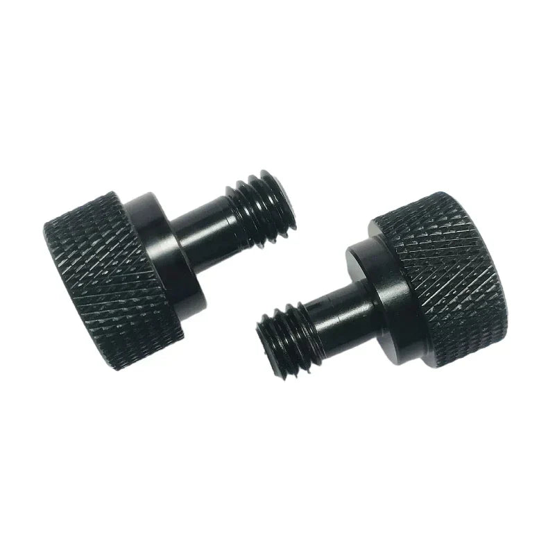 Black textured metal adjustment knobs with threaded shafts for drum microphone clamp shockproof and microphone stand clip adapter screws