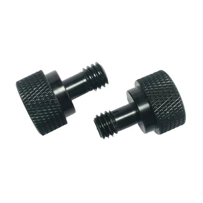 Black textured metal adjustment knobs with threaded shafts for drum microphone clamp shockproof and microphone stand clip adapter screws