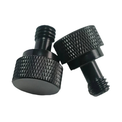 Black textured metal adjustment knobs with threaded shafts for drum microphone clamp and microphone clamp shockproof use