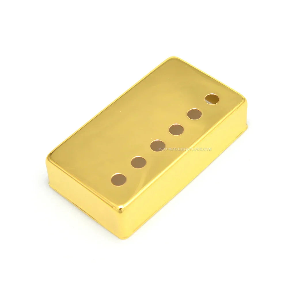 Gold-colored rectangular humbucker lp guitar pickup cover chrome with five holes and 50mm pole spacing for lp guitar