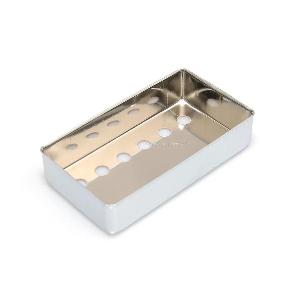 Rectangular chrome-plated metal pickup cover with six holes for humbucker lp guitar 50mm pole spacing