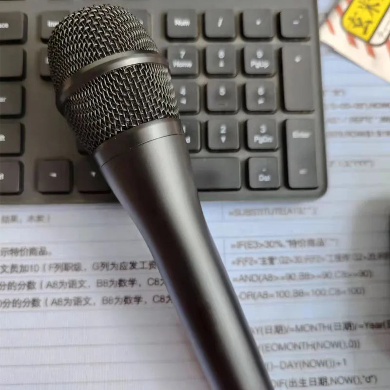 Black handheld dynamic vocal classic microphone with metallic mesh grille ksm9 professional karaoke for clear sound stage