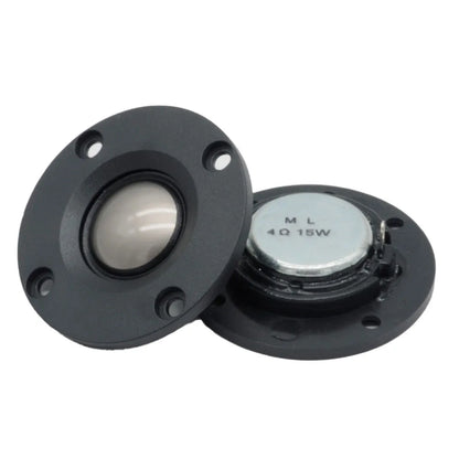 Black circular 2 inch tweeter speaker super with silver central cone and speaker silk membrane for mini loudspeaker diy is shown from back displaying ml 4 ohm 15w label