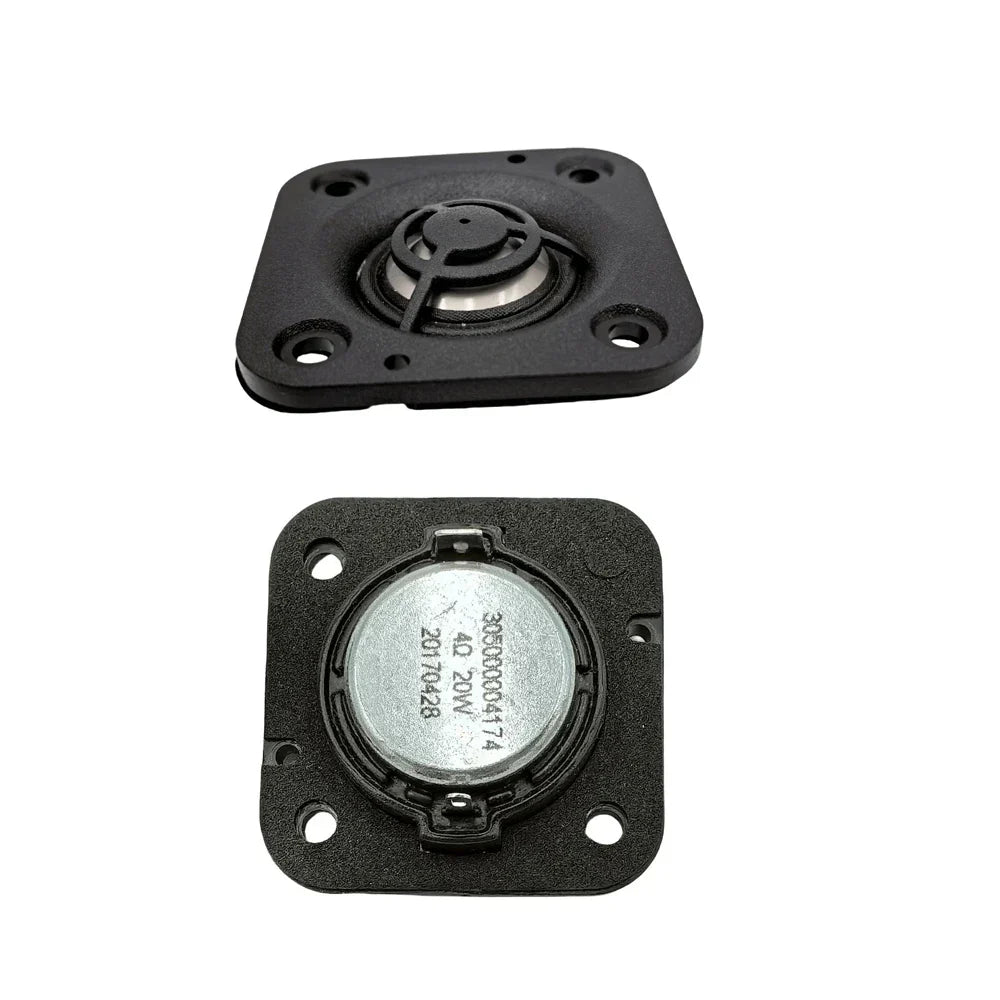 Black 48mm square audio speaker driver with silver voice coil and black flange for ohm 20w tweeter membrane hifi music use