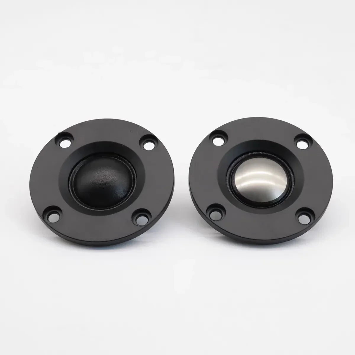 Black circular 52mm tweeter speakers silk membrane with metallic center cones for diy bluetooth hifi loudspeaker use