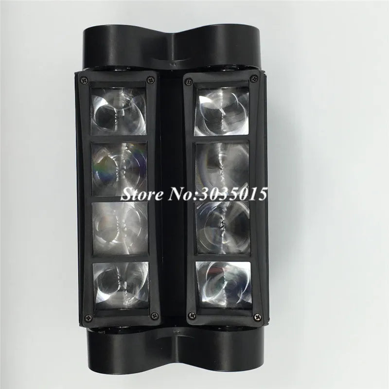 Black dual-channel mini led spider light with 8x3w clear lens panels for sound mode stage dj party lighting