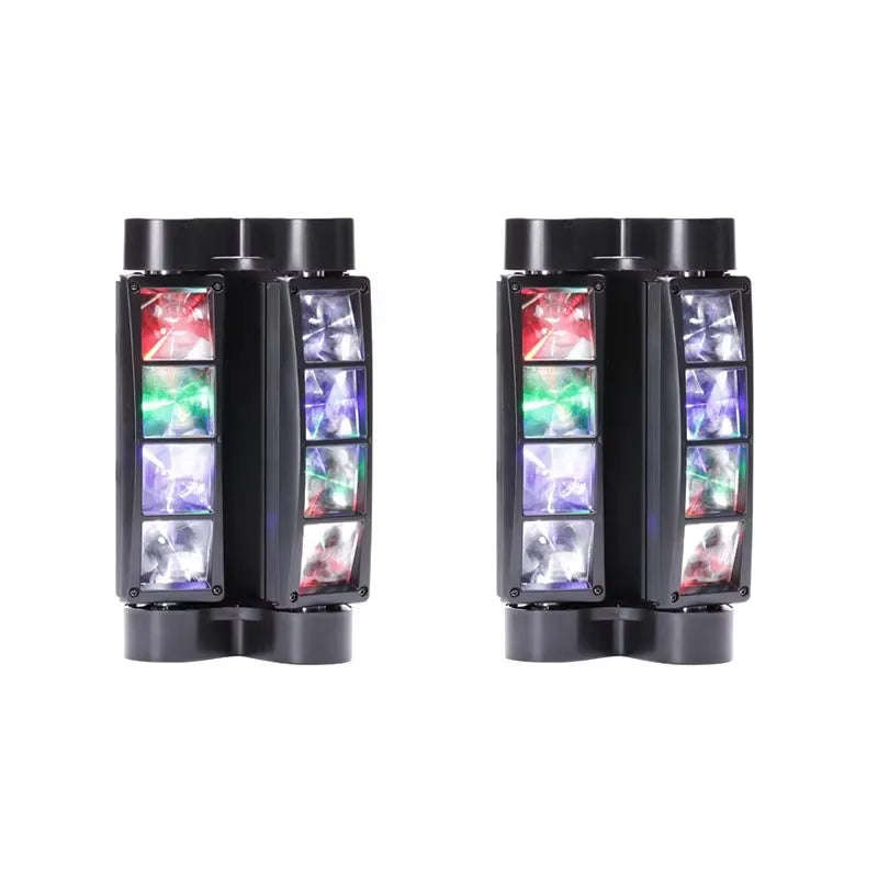 Black rectangular 8x3w mini led spider light bars with red green and blue lenses for sound mode dj party lighting