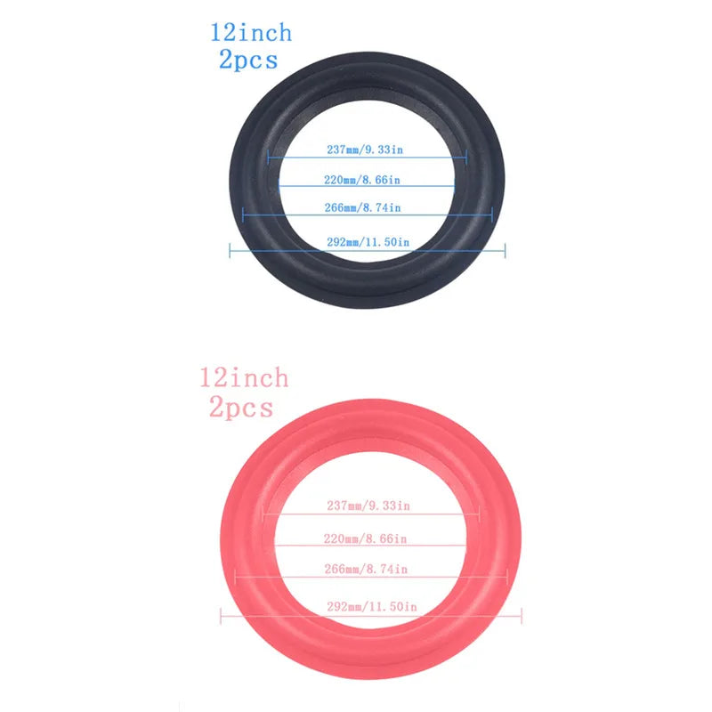 Black and red rubber ring edge speaker repair parts 12 inch diameter with precise markings for speaker surround repair