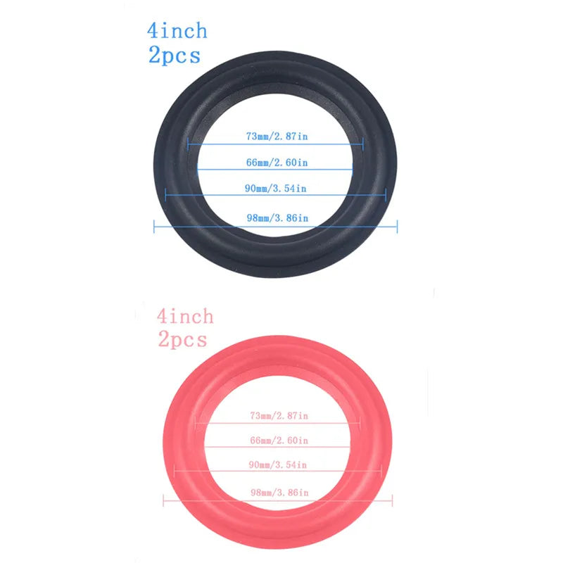 Black and red rubber ring edge speaker repair parts 4 inches with precise markings for speaker surround repair