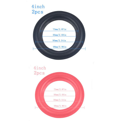 Black and red rubber ring edge speaker repair parts 4 inches with precise markings for speaker surround repair
