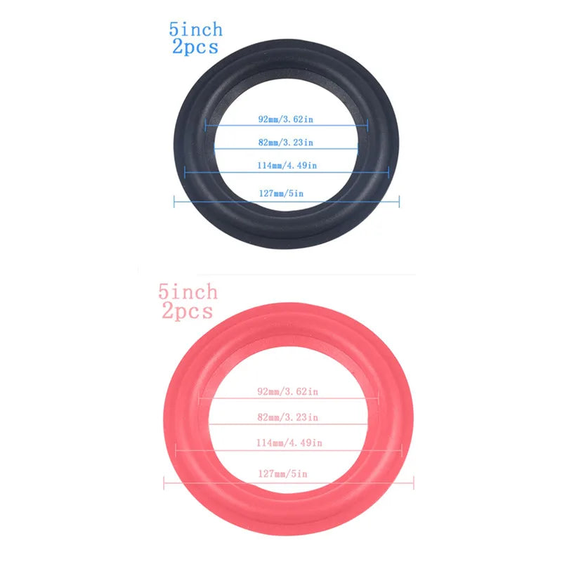 Black and red rubber ring edge speaker repair parts 5 inch diameter with precise markings for speaker surround repair