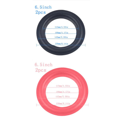 Black and red rubber ring edge speaker repair parts 6.5 inches diameter with precise markings for speaker surround repair