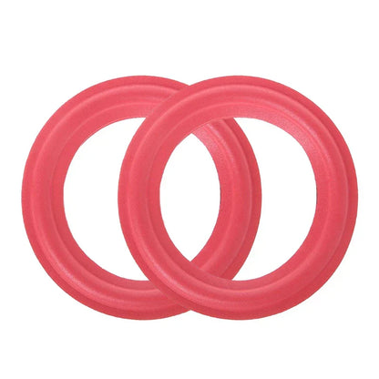 Two bright pink rubber ring edge speaker repair parts for speaker surround repair in 4 to 10 inches sizes