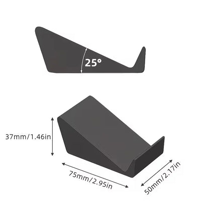 Black triangular 2pcs universal soundbar stand bases with 25-degree angle compatible with sony philips samsung