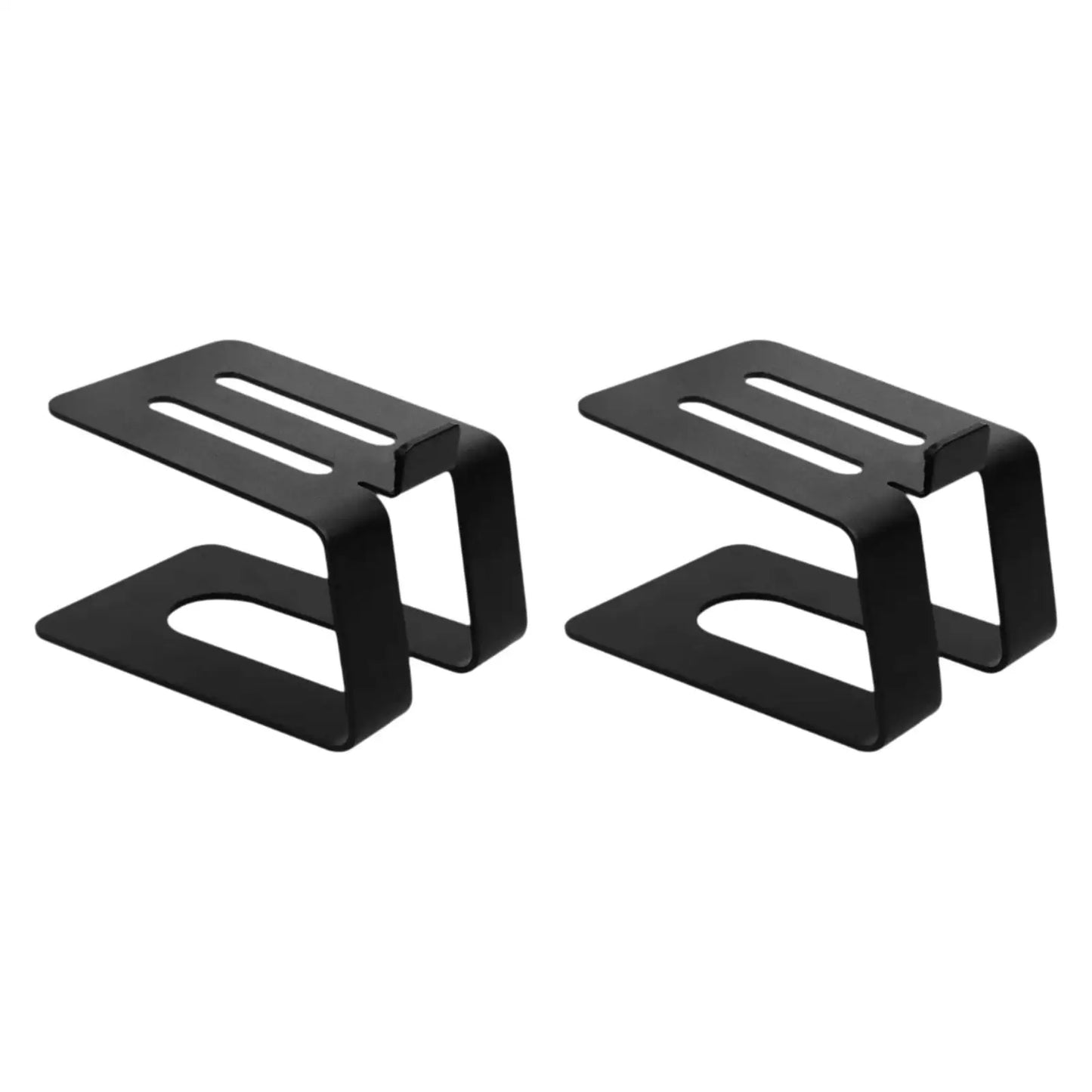 Black metal desktop speaker stand with sleek minimalist design for studio use enhancing audio experience at beat music store