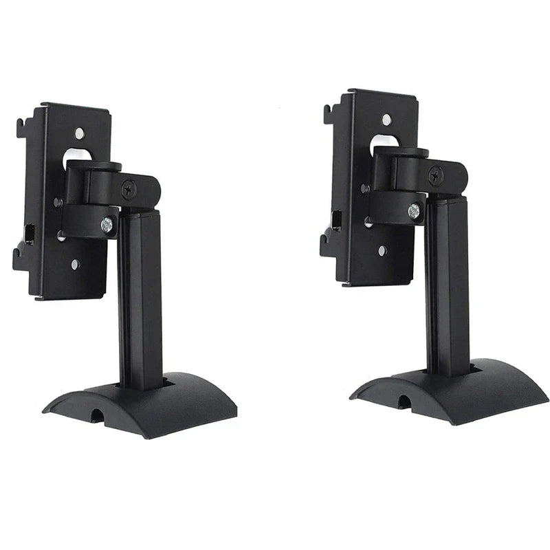 Black metal bracket stand swivel with adjustable height and angle for surround speaker wall mount hanging stand use