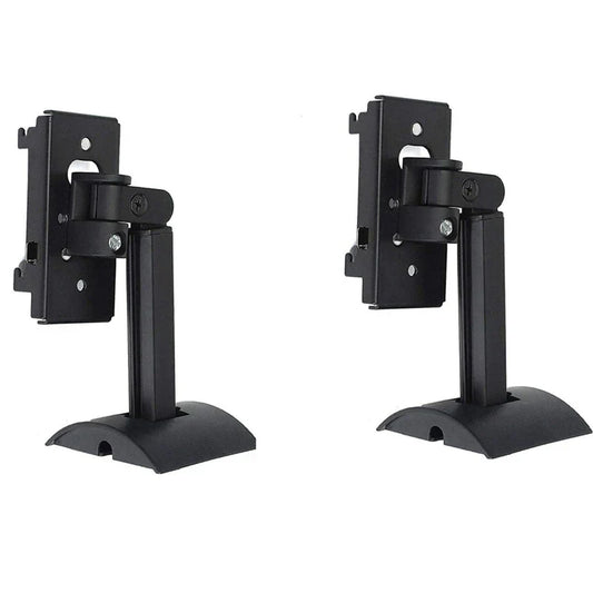 Black metal bracket stand swivel with adjustable height and angle for surround speaker wall mount hanging stand use