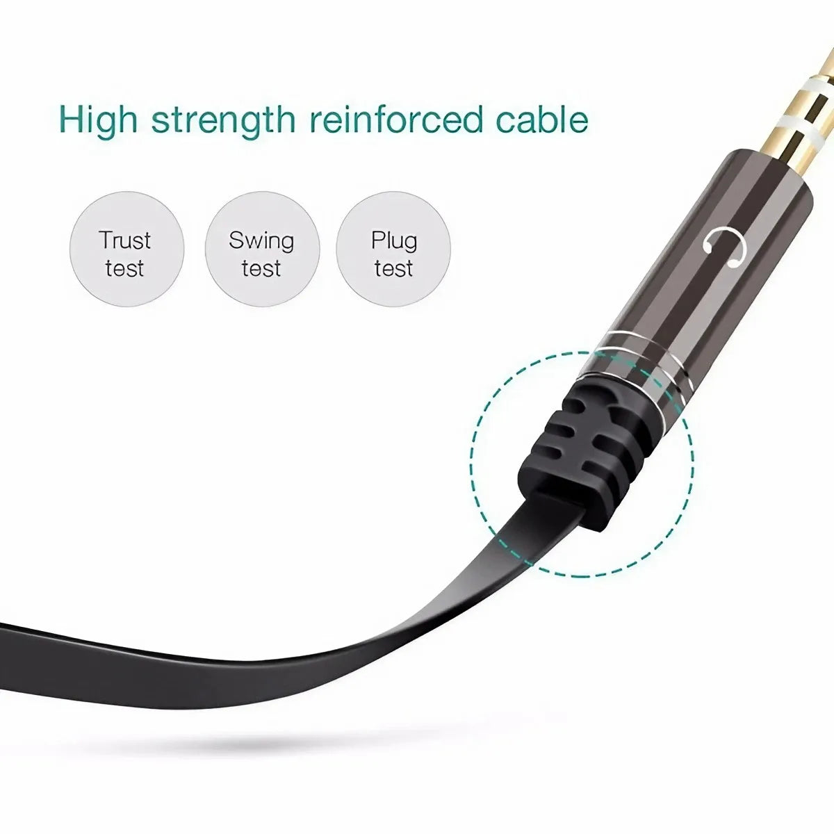 3.5mm Audio Splitter Cable for Computer Laptop Jack 3.5 mm 1 Male To 2 Female Microphone Headphone Y Splitter AUX Cable - Type Beat Music
