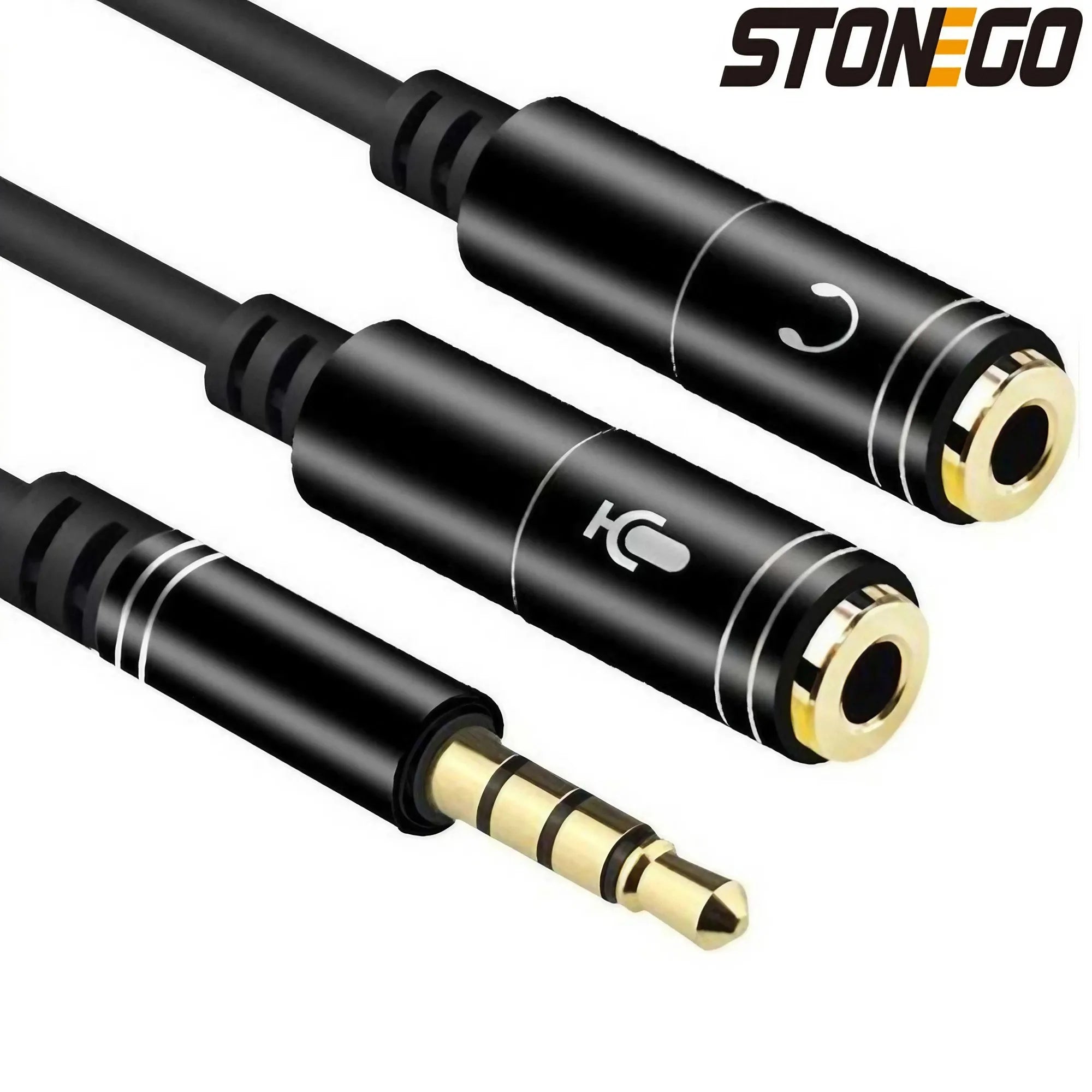 3.5mm Audio Splitter Cable for Computer Laptop Jack 3.5 mm 1 Male To 2 Female Microphone Headphone Y Splitter AUX Cable - Type Beat Music