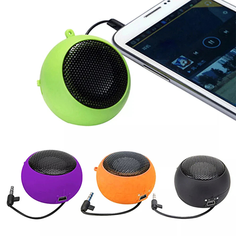 Bright lime green portable speaker travel with black mesh grille and attached cable for box outdoor sports hifi 3d surround sound