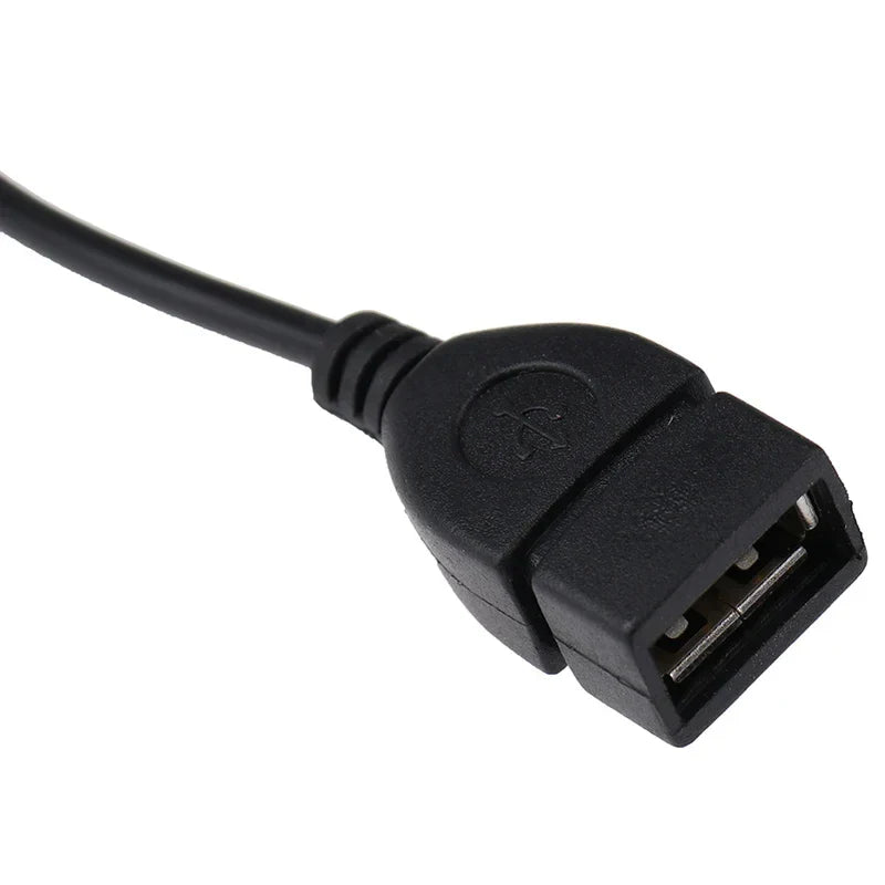 Black plastic usb female connector with metallic contacts for 3.5mm car aux audio usb audio cable music car audio use