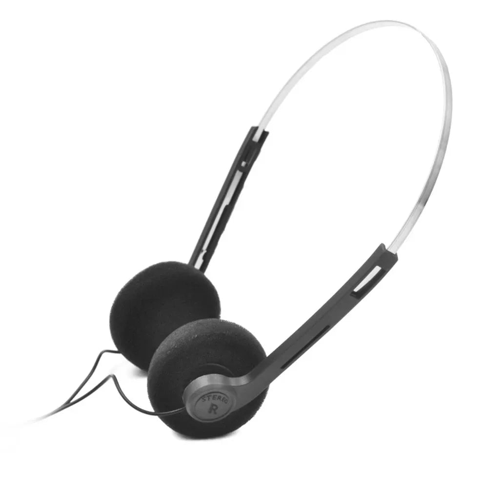 Black universal headphone music over-ear wired headset with silver headband sports fashion noise cancelling headphones helmet