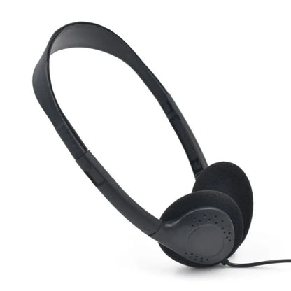 Black over-ear wired stereo headset universal with soft ear cushions noise canceling sports without microphone gaming headset
