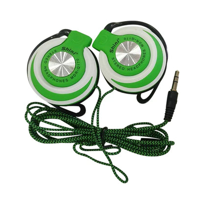 Green and white shinf mdr-q170 wired headphones hifi with braided cable and adjustable ear hook earphones music headset