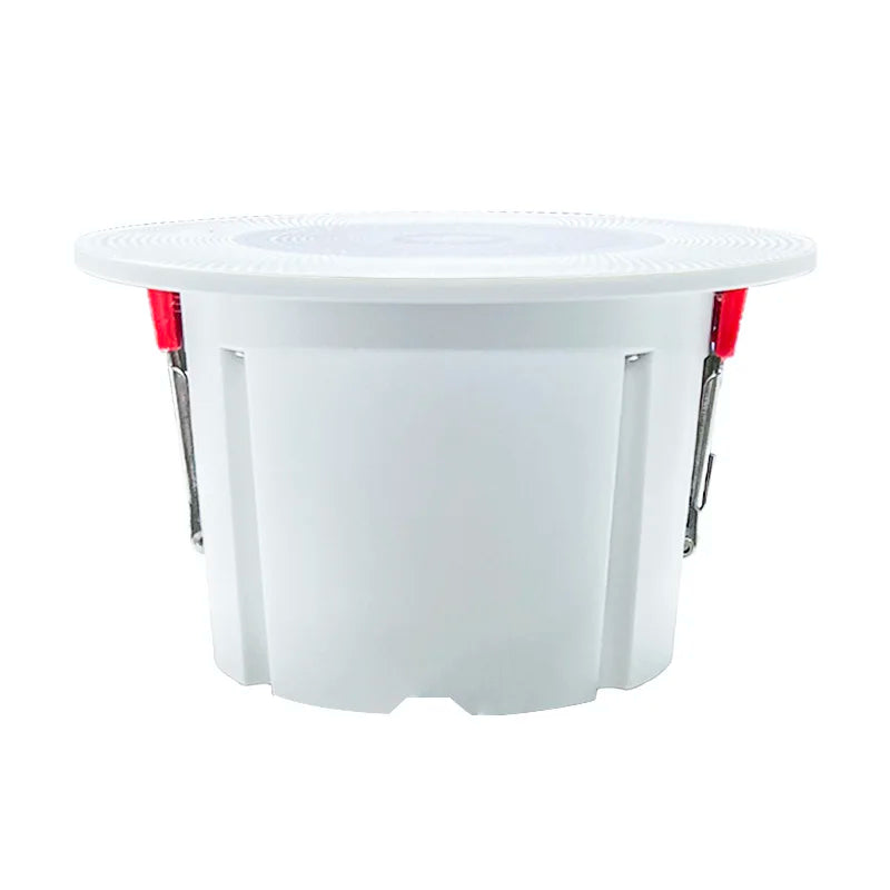 White recessed 3-inch mini waterproof ceiling speaker with circular design and red adjustment tabs player hole size 75-80mm