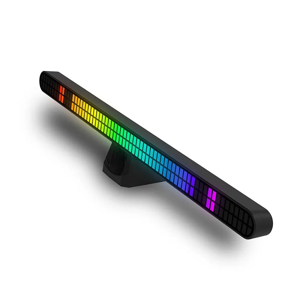 Black rectangular led bar with vibrant rainbow-colored 64bit rgb pickup light and magnetic music rhythm display