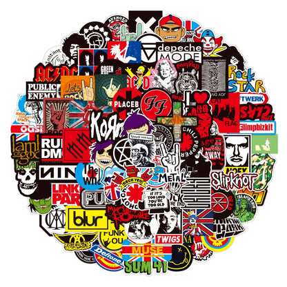 10/50/100PCS Rock Music Punk Style Stickers Cartoon Hip-hop Personalized Decorative Graffiti Decal Toys DIY Scrapbook Desk Bike