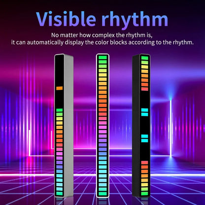 Three sleek vertical led sound visualizers with colorful bars for 32led strip lights ambient lamp atmosphere control pickup rhythm