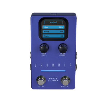 Flamma FF02 Daul Footswitch Drum Machine Guitar Effect Pedal 11 Drum Grooves 6 Preset Saving Slots Tap Tempo Function