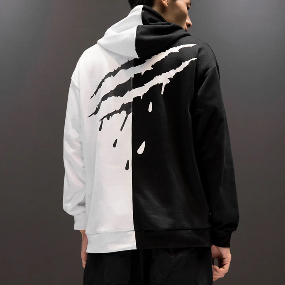 Harajuku Sweatshirt Men Fashion Clothing Streetwear Hip Hop Patchwork Sweatshirts Casual Clothes For Men 2023 Brand New y2k tops