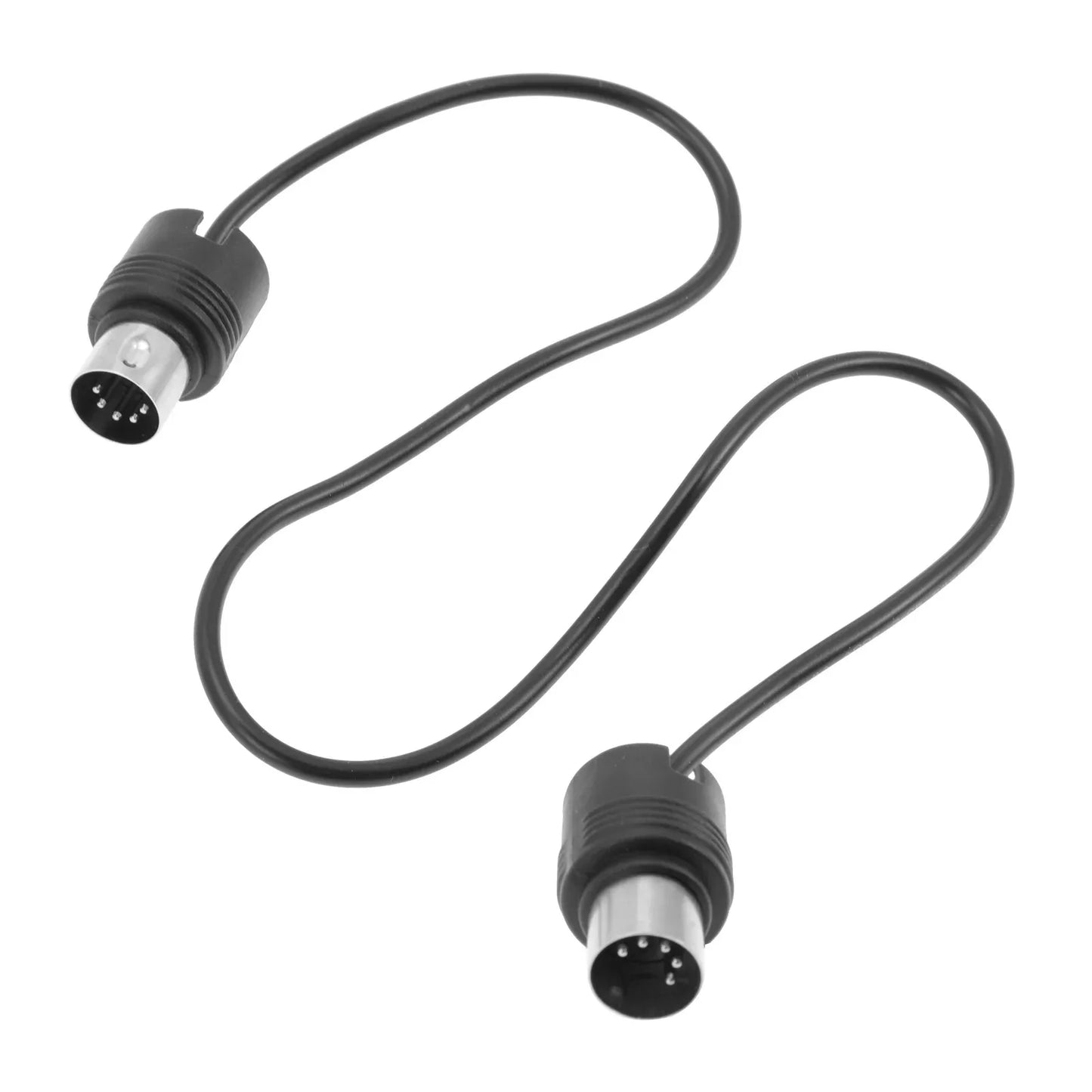 Black 360° midi male to male cable with 9-pin d-sub connectors for piano keyboard effector and sound card transmission extension cord