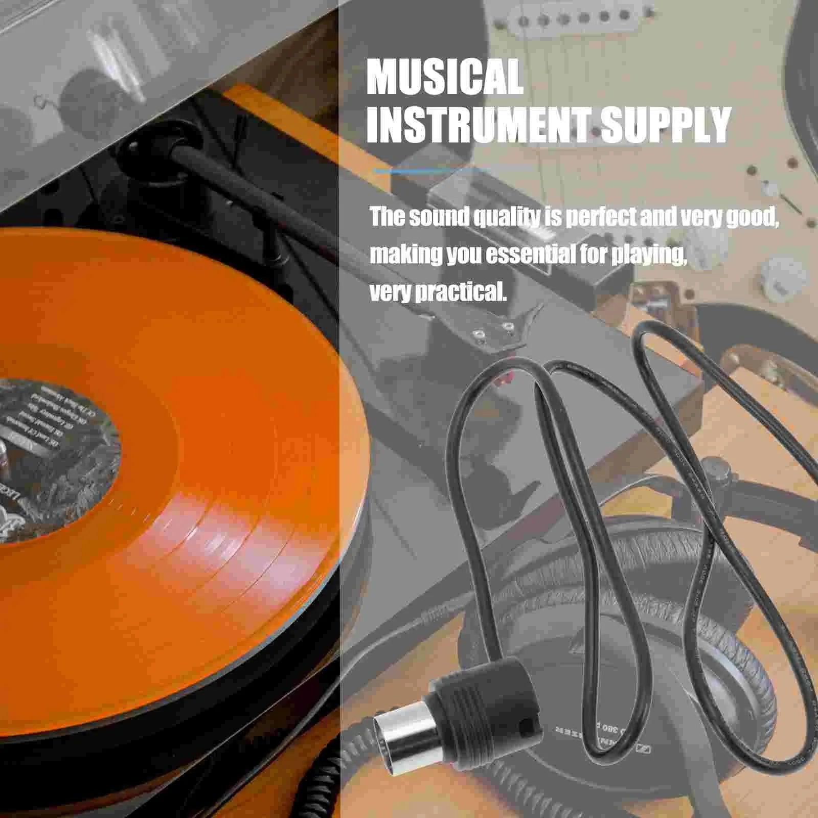 Black coiled 360° midi male to male cable with silver xlr connector for piano keyboard effector and sound card transmission extension cord