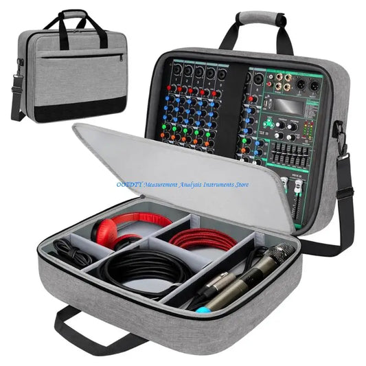 Gray textured 367d heavy duty studio mixer storage case with black trim handles for audio equipment protection