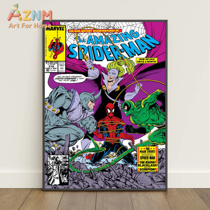 Spiderman Comic Book Covers Poster _ Peter Parker Wall Art _ Movie Canvas Print
